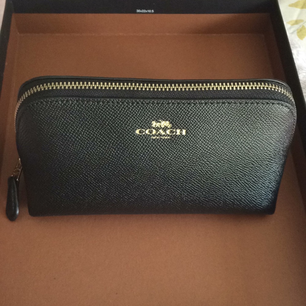 Black coach makeup bag